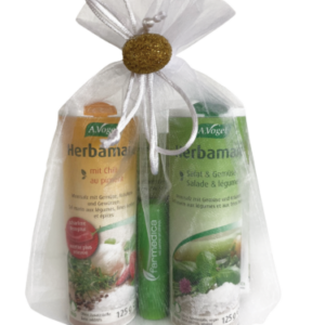 Herbamare paket: Original zeliščna sol + Spicy zeliščna sol + balzam za ustnice