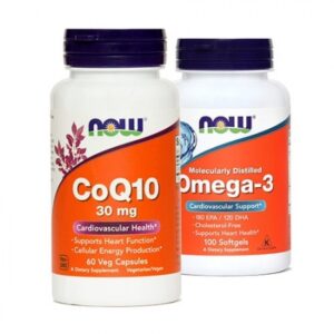 NOW paket: Koencim Q10 30 mg (60 kapsul) + Omega-3 1000 mg (100 kapsul)