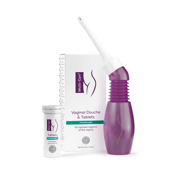 Multi-Gyn komplet: vaginalna prha + 10 šumečih tablet Multi-Gyn komplet: vaginalna prha + 10 šumečih tablet