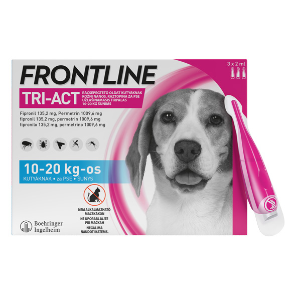 Frontline Tri-Act kožni nanos za pse (10-20 kg) merilna kapalka, 3 x 2 ml Frontline Tri-Act kožni nanos za pse (10-20 kg) merilna kapalka, 3 x 2 ml