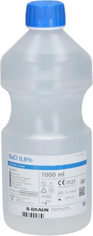 Fiziološka raztopina (0,9% natrijev klorid), 1000 ml