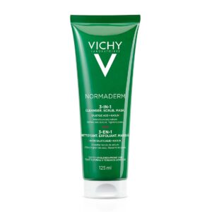 Vichy Normaderm Nega za čiščenje obraza 3v1 za občutljivo kožo nagnjeno k nepravilnostim, 125 ml
