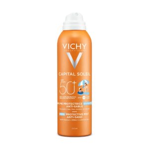 Vichy Capital Soleil Pršilo za zaščito pred soncem za otroke, ki preprečuje lepljenje peska na kožo ZF50+, 200 ml