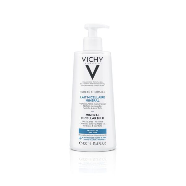 Vichy Purete Thermale Mineralizirano micelarno mleko za suho kožo, 400 ml Vichy Purete Thermale Mineralizirano micelarno mleko za suho kožo, 400 ml