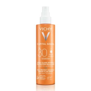 Vichy Capital Soleil Fluid na vodni osnovi v pršilu za zaščito kožnih celic ZF30, 200 ml