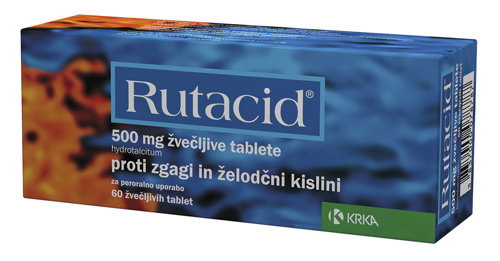 Rutacid 500 mg žvečljive tablete, 60 tablet Rutacid 500 mg žvečljive tablete, 60 tablet
