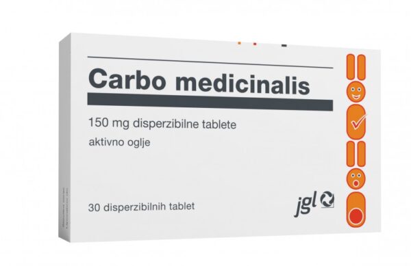 Carbo medicinalis 150 mg disperzibilne tablete, 30 tablet Carbo medicinalis 150 mg disperzibilne tablete, 30 tablet