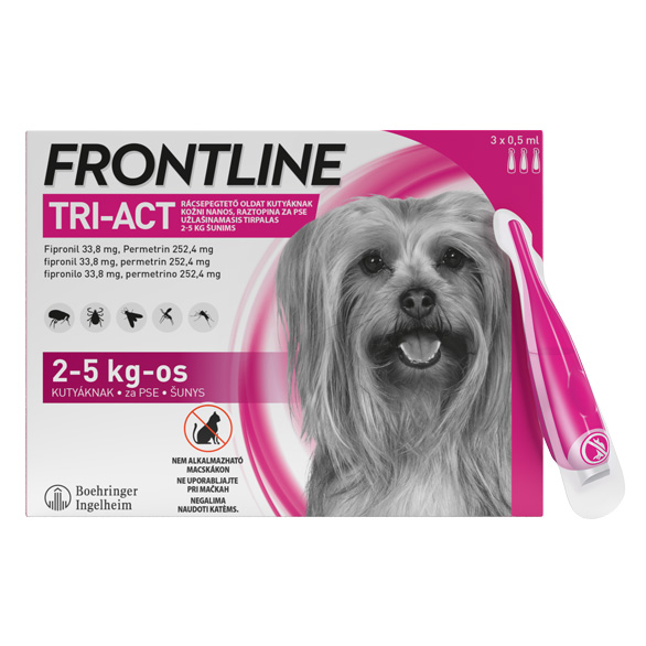 Frontline Tri-Act kožni nanos za pse (2-5 kg) merilna kapalka, 3 x 0,5 ml Frontline Tri-Act kožni nanos za pse (2-5 kg) merilna kapalka, 3 x 0,5 ml