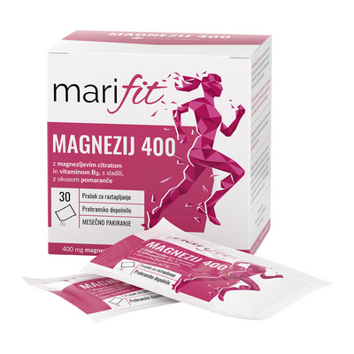Marifit Magnezij 400 prašek, 30 vrečk Marifit Magnezij 400 prašek, 30 vrečk