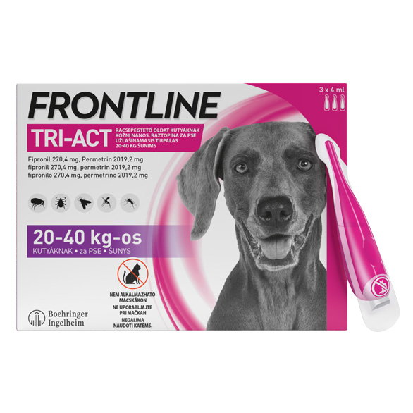 Frontline Tri-Act kožni nanos za pse (20-40 kg) merilna kapalka, 3 x 4 ml Frontline Tri-Act kožni nanos za pse (20-40 kg) merilna kapalka, 3 x 4 ml
