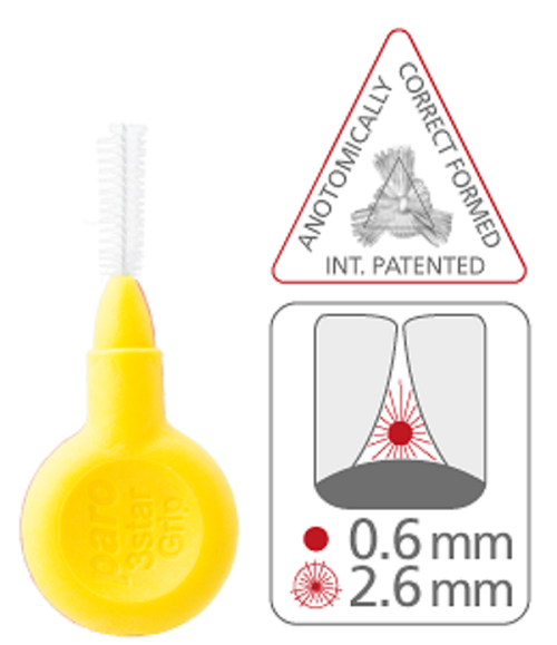 Paro 3star grip trikotna medzobna ščetka (rumena) – 2,6 mm, 4 medzobne ščetke Paro 3star grip trikotna medzobna ščetka (rumena) – 2,6 mm, 4 medzobne ščetke