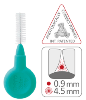 Paro 3star grip trikotna medzobna ščetka (zelena) – 4,5 mm, 4 medzobne ščetke