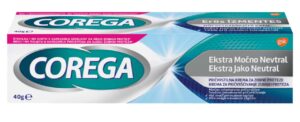 Corega Ekstra Močno Nevtral pričvrstilna krema za zobne proteze, 40 g Corega Ekstra Močno Nevtral pričvrstilna krema za zobne proteze, 40 g