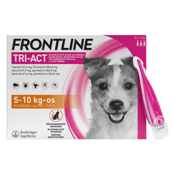 Frontline Tri-Act kožni nanos za pse (5-10 kg) merilna kapalka, 3 x 1 ml Frontline Tri-Act kožni nanos za pse (5-10 kg) merilna kapalka, 3 x 1 ml