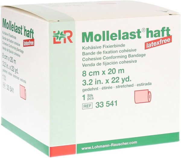 Mollelast Haft elastičen povoj, 8 cm x 20 m Mollelast Haft elastičen povoj, 8 cm x 20 m