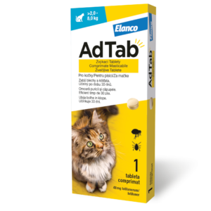 AdTab 48 mg žvečljive tablete za mačke (> 2,0 - 8,0 kg), 1 tableta