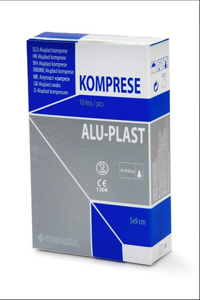 Aluplast Extra sterilne komprese za opekline, 15 x 9 cm, 10 kompres