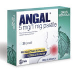 Angal pastile 5 mg/1 mg z okusom mentola, 36 pastil Angal pastile 5 mg/1 mg z okusom mentola, 36 pastil