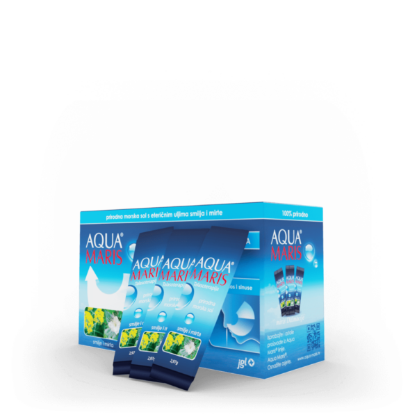 Aqua Maris Talasoterapija naravna morska sol z eteričnimi olji smilja in mirte, 30 vrečk