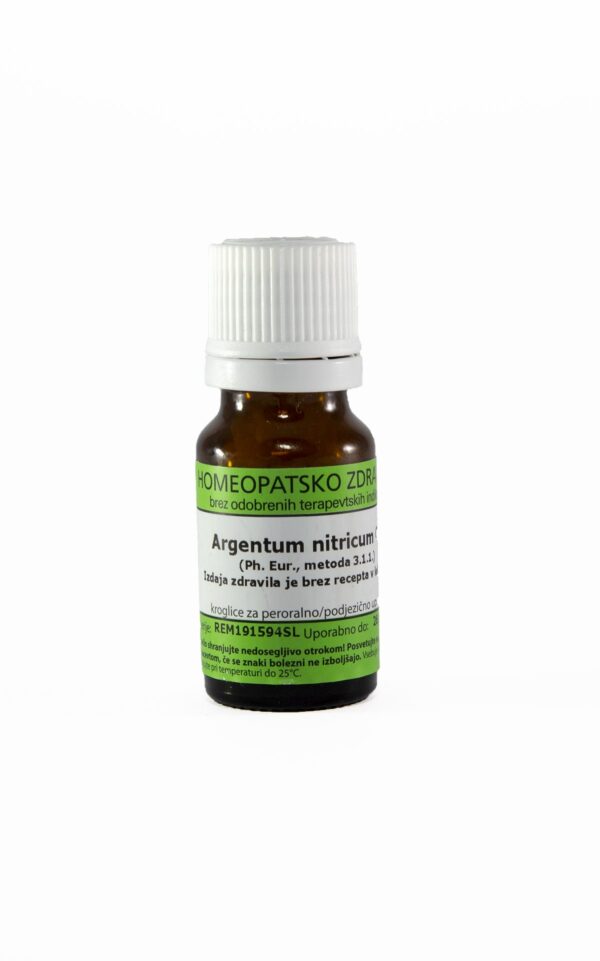 Argentum nitricum C200 homeopatske kroglice, 1 g Argentum nitricum C200 homeopatske kroglice, 1 g