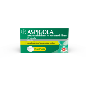 Aspigola 8,75 mg pastile z okusom medu in limone, 16 pastil