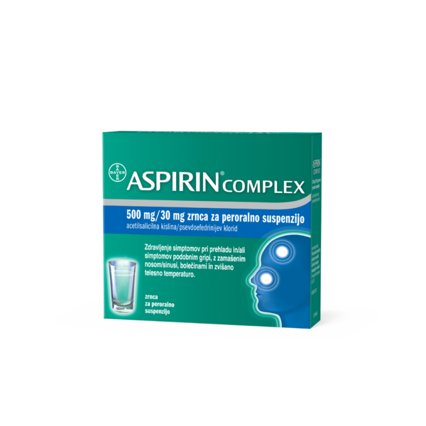 Aspirin Complex 500 mg/30 mg zrnca za peroralno suspenzijo, 10 vrečk