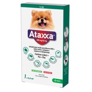 Ataxxa 200 mg/40 mg kožni nanos za pse (do 4 kg), 1 kapalka