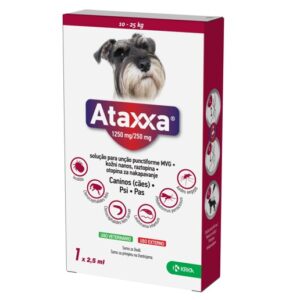 Ataxxa 1250 mg/250 mg kožni nanos za pse (nad 10 do 25 kg), 1 kapalka