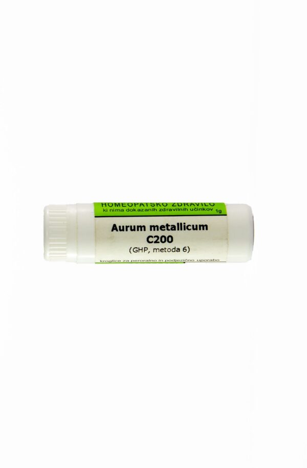 Aurum metallicum C200 homeopatske kroglice, 1 g Aurum metallicum C200 homeopatske kroglice, 1 g