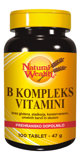 Natural Wealth B kompleks vitamini tablete, 100 tablet