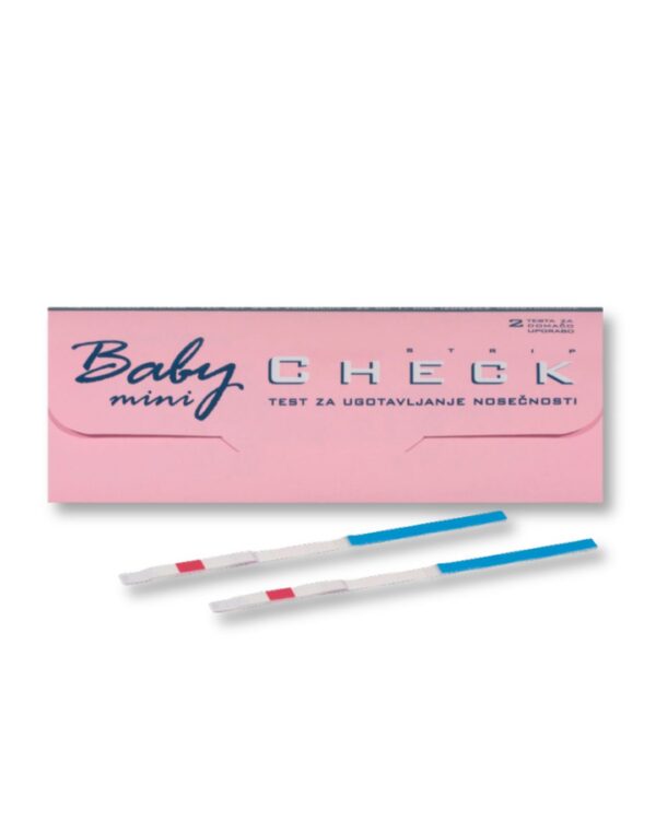 Baby Check Mini test za ugotavljanje nosečnosti, 2 testa za domačo uporabo Baby Check Mini test za ugotavljanje nosečnosti, 2 testa za domačo uporabo