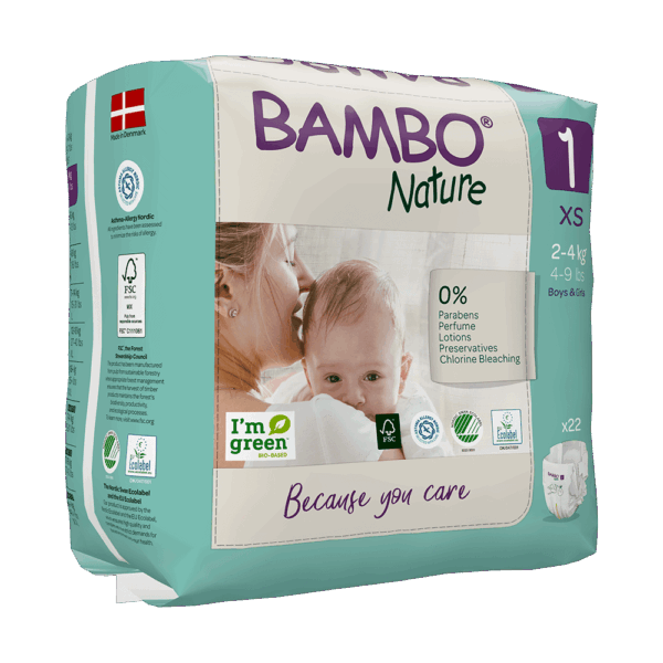 Bambo Nature 1 (XS) pleničke za nedonošenčke, 22 pleničk Bambo Nature 1 (XS) pleničke za nedonošenčke, 22 pleničk