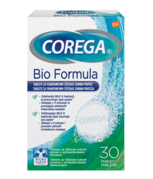 Corega Bio Formula tablete za čiščenje zobnih protez, 30 tablet Corega Bio Formula tablete za čiščenje zobnih protez, 30 tablet
