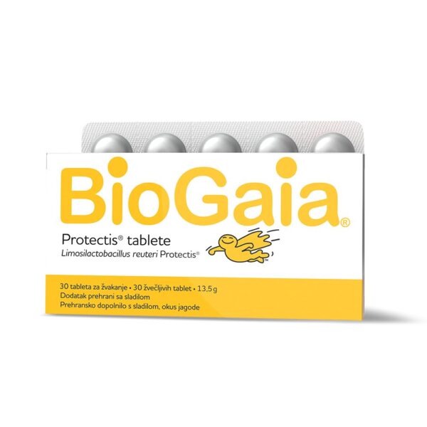 BioGaia Protectis žvečljive tablete z okusom jagode, 30 tablet BioGaia Protectis žvečljive tablete z okusom jagode, 30 tablet