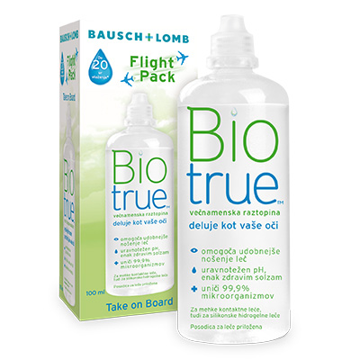 Biotrue Flight Pack tekočina za kontaktne leče, 100 ml Biotrue Flight Pack tekočina za kontaktne leče, 100 ml