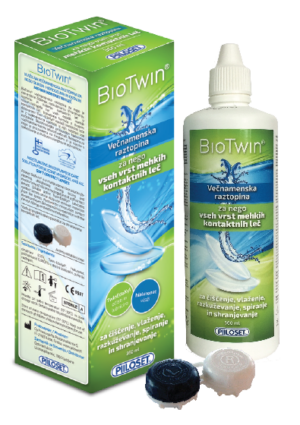Piiloset BioTwin raztopina za nego vseh vrst mehkih kontaktnih leč, 360 ml