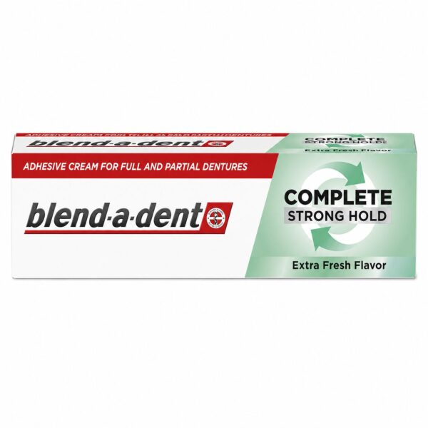 Blend-a-dent Complete Strong Hold krema za pritrditev zobne proteze, extra fresh, 47 g Blend-a-dent Complete Strong Hold krema za pritrditev zobne proteze, extra fresh, 47 g