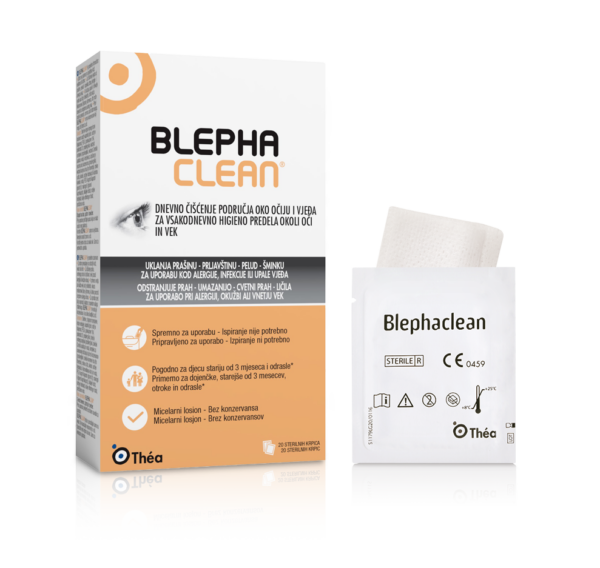 Blephaclean sterilne krpice brez konzervansov za čiščenje vek, 20 krpic