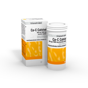 Ca-C Calvive 260 mg/1000 mg šumeče tablete, 10 tablet