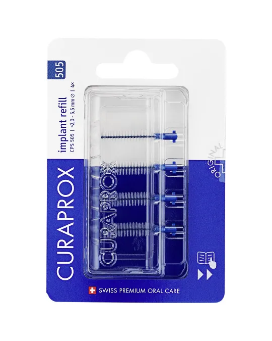 Curaprox CPS 505 Implant, refill pakiranje, 4 medzobne ščetke Curaprox CPS 505 Implant, refill pakiranje, 4 medzobne ščetke