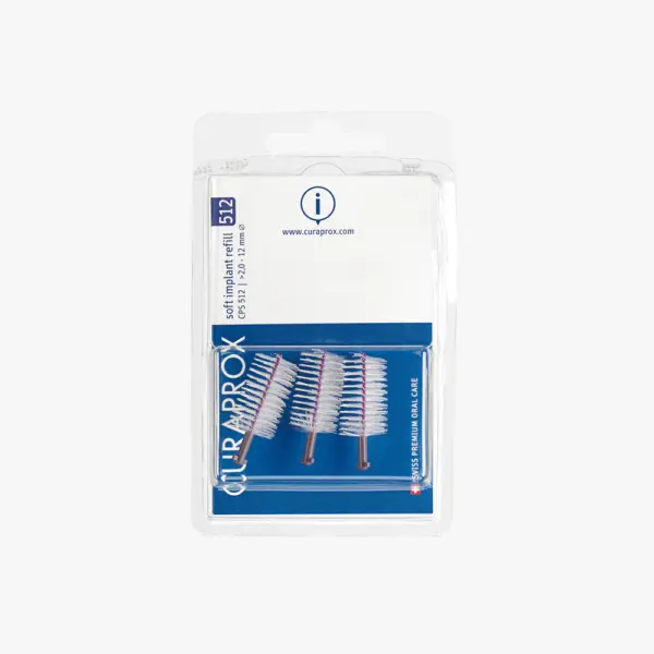 Curaprox CPS 512 Soft Implant, 3 medzobne ščetke