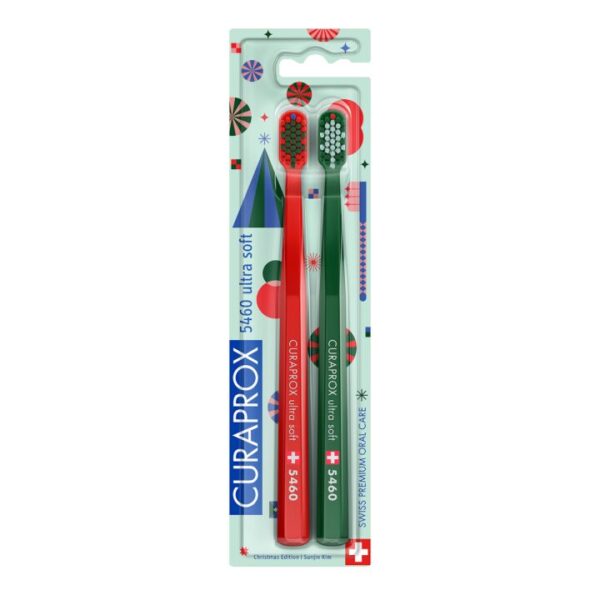 Curaprox zobna ščetka CS 5460 Ultra Soft Christmas Edition, 2 zobni ščetki Curaprox zobna ščetka CS 5460 Ultra Soft Christmas Edition, 2 zobni ščetki