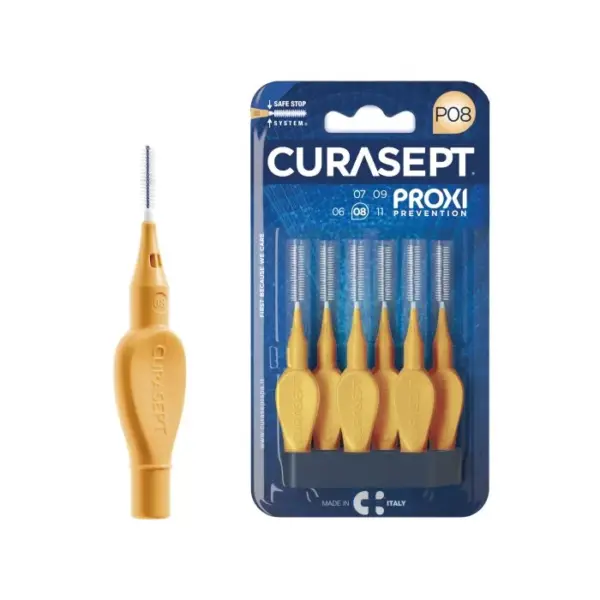Curasept Proxi Prevention P08 medzobne ščetke – oranžne, 6 medzobnih ščetk Curasept Proxi Prevention P08 medzobne ščetke – oranžne, 6 medzobnih ščetk