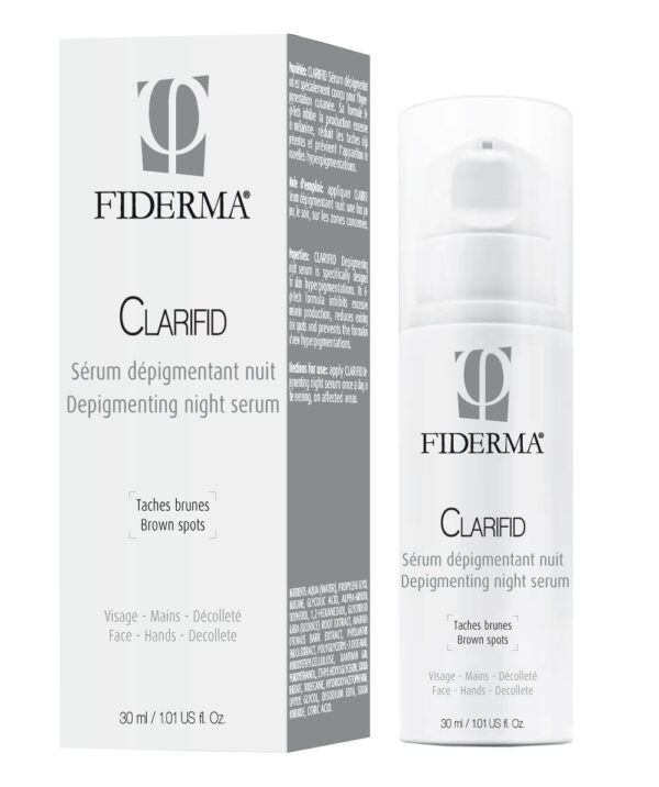 Fiderma Clarifid depigmentacijski nočni serum za obraz, roke in dekolte, 30 ml
