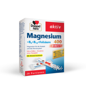 Doppelherz Aktiv Magnezij 400 + B6 + B12 + folna kislina DIREKT, 20 vrečk