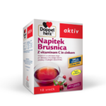 Doppelherz Aktiv Brusnica z vitaminom C in cinkom zrnca za vroči ali hladni napitek, 10 vrečic Doppelherz Aktiv Brusnica z vitaminom C in cinkom zrnca za vroči ali hladni napitek, 10 vrečic