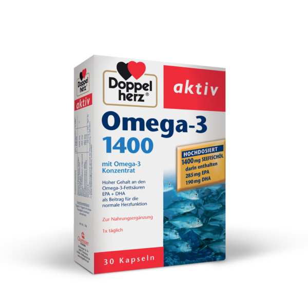 Doppelherz Aktiv olje morskih rib z omega-3 1400 mg kapsule, 30 kapsul Doppelherz Aktiv olje morskih rib z omega-3 1400 mg kapsule, 30 kapsul