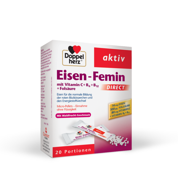 Doppelherz Aktiv Femin Železo DIREKT vrečke, 20 vrečk