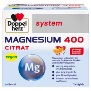 Doppelherz System Magnezij 400 citrat granulat za raztapljanje, 40 vrečk