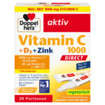 Doppelherz Aktiv Vitamin C 1000 + D3 + cink Direkt prašek, 20 vrečk Doppelherz Aktiv Vitamin C 1000 + D3 + cink Direkt prašek, 20 vrečk
